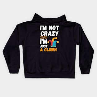 I'm not crazy, I'm just a clown Kids Hoodie